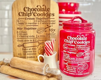 Chocolate chip cookies recipe / engraving a cutting board / vinyl for canisters / cookie jars - svg cut file glowforge cricut silhouette