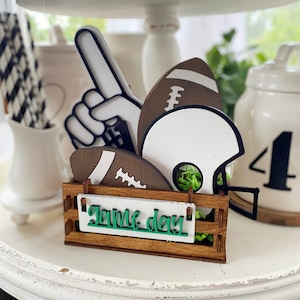 Game Day crate - football season decor, party, tiered tray, glowforge, cricut, Silhouette laser cut file SVG football mom