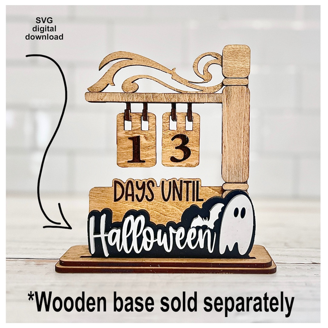 Countdown Plates Halloween Plate for Interchangeable Countdown the Days, Stand Sold ...