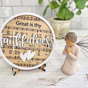 Muziek Geloof / christelijk / katholiek / religieus decor / hymne, glowforge, cricut, silhouet lasergesneden bestand SVG 3D Great is thy Faithfulness