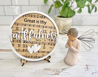 Music Faith / Christian / Catholic / Religious decor / Hymn, glowforge, cricut, Silhouette laser cut file SVG 3D Great is thy Faithfulness