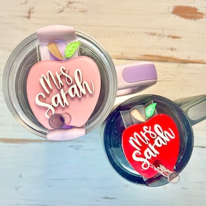 File di taglio SVG 20 30 40oz formato Tumbler insegnante, Apple Tag / regalo per coperchio tumbler / Targhetta / Stanley Tumbler regalo insegnante