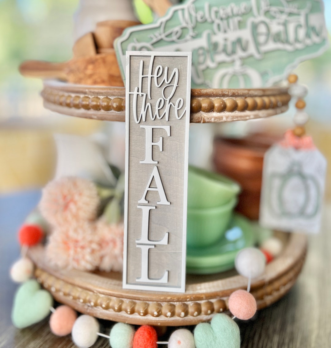 Hey There Fall Thanksgiving / Autumn Mini Porch Board / Vertical Sign ...
