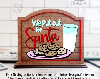 交換可能なサイン挿入「サンタのために出しました」面白いクリスマス（デジタルダウンロード SVG DXF）フレームは別売りです