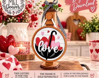 Love insert for Interchangeable pillar frame, frame sold separately - digital download, laser ready
