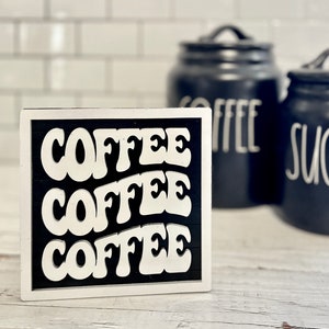 Letrero de cafetería con letras de burbujas de onda retro de café, estilo vintage de los años 70, para cortadores láser, archivo digital svg, glowforge, cricut, silueta