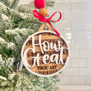 Ornament Faith / Christian / Catholic / Hymn / Religious music, glowforge, cricut, Silhouette laser cut file SVG  How Great Thou Art