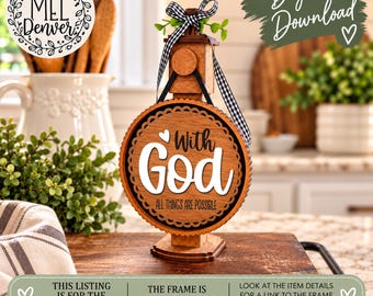 With God all things are possible insert for Interchangeable pillar frame, frame sold separately - digital download, laser ready