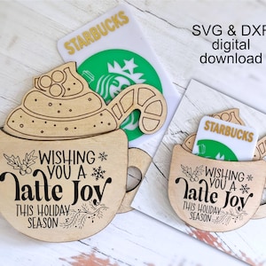 Ich wünsche Ihnen eine Latte Freude in dieser Weihnachtszeit SVG digitaler Download Lehrer, Mama. Schwester Mitarbeiterin Weihnachtsgeschenk Kartenhalter, Kaffee
