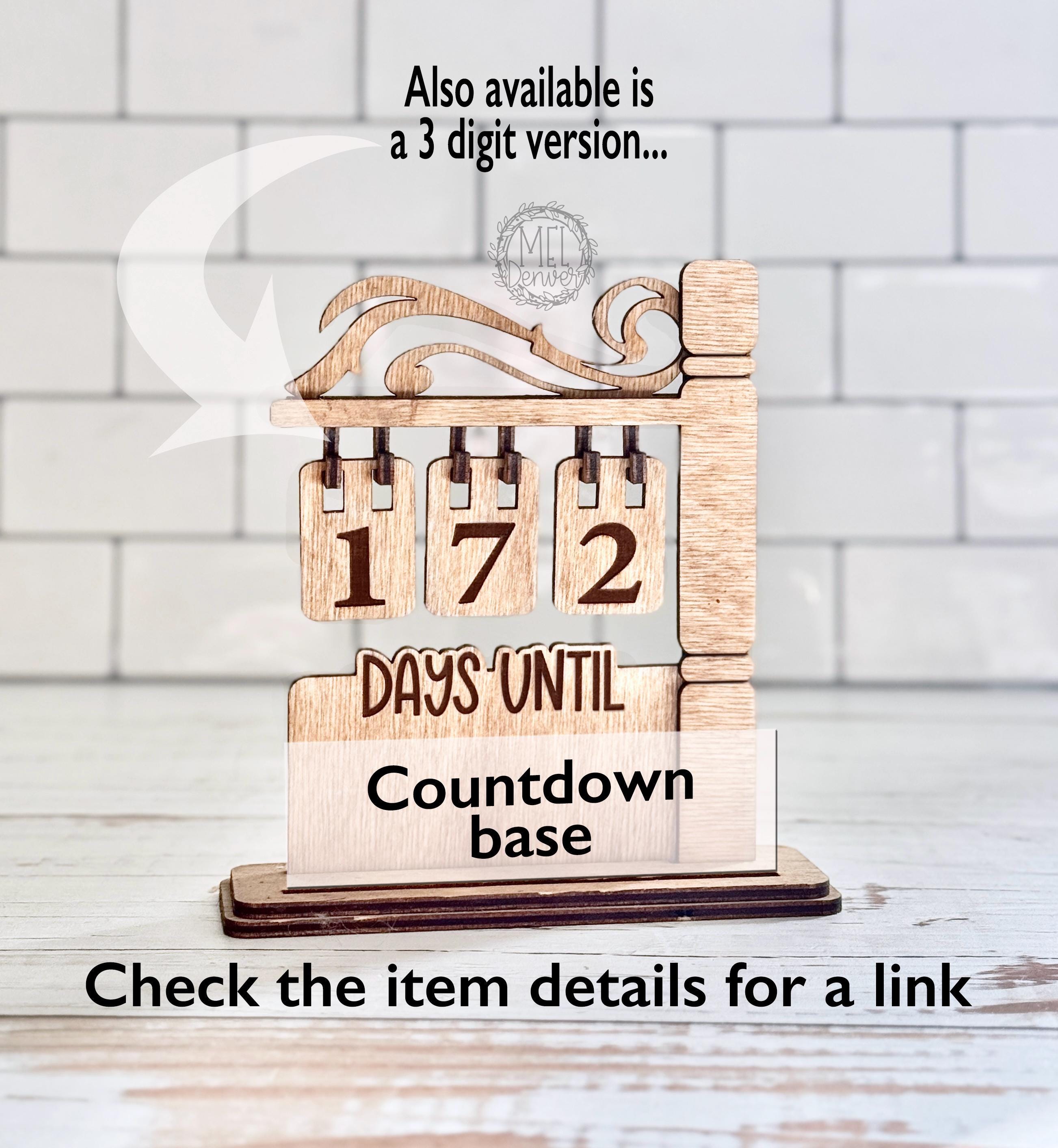 Countdown Ready Vacation Countdown Plate for Interchangeable Countdown the Days, Stand ...