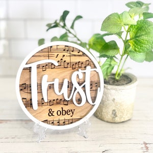 Trust and Obey SVG: Christian Hymn, Laser Cut File (Digital Download)
