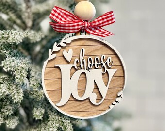 Ornament Faith / Christian / Catholic / Scripture / Religious music, glowforge, cricut, Silhouette laser cut file SVG Choose Joy
