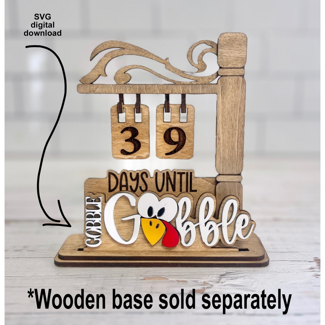 Countdown Plates Thanksgiving Plate for Interchangeable Countdown the Days, Stand Sold ...