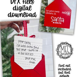 carta a adornos navideños de Santa / personalizado, sin fuente incluida archivos de corte SVG para láser / Glowforge SVG