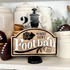 My favorite season is football hanging sign gift for mom, gift for her glowforge, laser files, SVG sign pillar sold separately