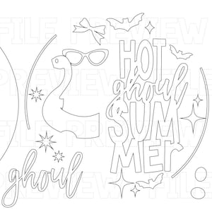 Hot Ghoul Summer Door Hanger: Flamingo, nördigt spöke sommarween (digital nedladdning) laserklar fil bild 6