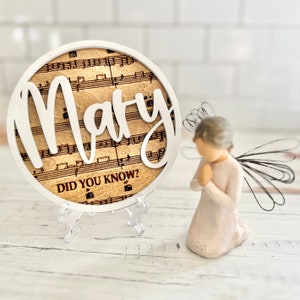 Download geloof / christelijk / katholiek / religieus muziekdecor / hymne, glowforge, cricut, silhouet lasergesneden bestand SVG 3D Mary did you know