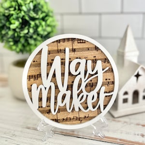 DOWNLOAD Geloof / christelijk / katholiek / religieus muziekdecor / hymne, glowforge, cricut, silhouet lasergesneden bestand SVG 3D Way Maker