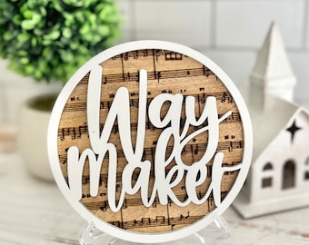 DOWNLOAD Faith / Christian / Catholic / Religious music decor / Hymn, glowforge, cricut, Silhouette laser cut file SVG 3D Way Maker