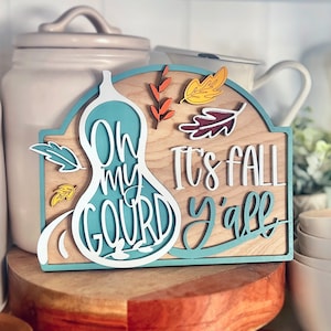 Oh ma calebasse, c'est votre automne, décoration d'automne automne pour Thanksgiving, enseigne 3D, forge luminescente, fichier laser clapier à plusieurs niveaux clapier maison de ferme