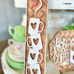 Décoration de bar à café de style cottage, avec texture de panier, Forge luminescente, signe vertical fichier découpé au laser Ensemble de signes 3D SVG ferme du sud classique