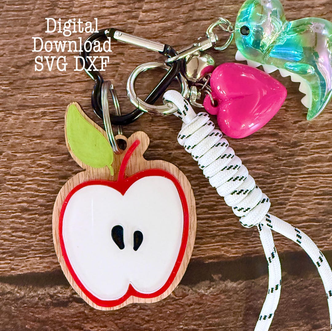 Apple Teacher Keychain SVG DXF Laser File - Bag Charm (digital Download ...