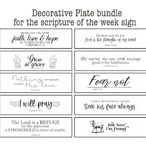 DESCARGAR Escritura de la semana placa decorativa intercambiable PAQUETE (el letrero se vende por separado), Iglesia, Adoración, Dios, religioso, fe, biblia