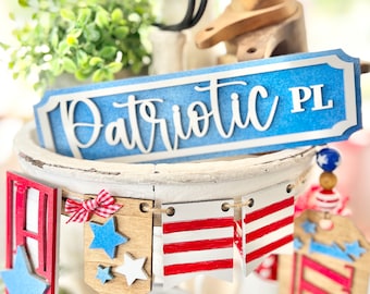 Patriotic Place street sign 4th of July independence Day Memorial Day glowforge, cricut, Silhouette laser cut file SVG digital files