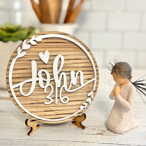 John 3:16 Glaube / christlicher / katholischer / religiöser Tablett-Dekor / Lasergravur Geschenkschnittdatei SVG 3D Ostern, Kirche, Anbetung, Gott