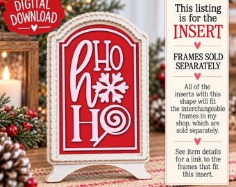 HoHoHo Sign Insert: Christmas Winter SVG DXF (Digital Download) interchangeable  / frames sold separately