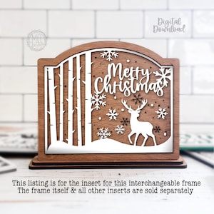 Inserto segnaletico intercambiabile Buon Natale / renna (download digitale SVG DXF) cornice venduta separatamente