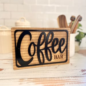 Fichier numérique de bar à café pour laser avec texture de fond à rabat effet ferme moderne signe svg fichiers découpés au laser / Glowforge