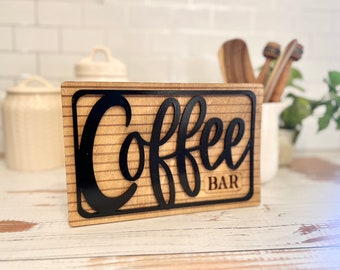 Coffee bar digital file for laser with shiplap texture background modern farmhouse look sign svg cut files laser / Glowforge