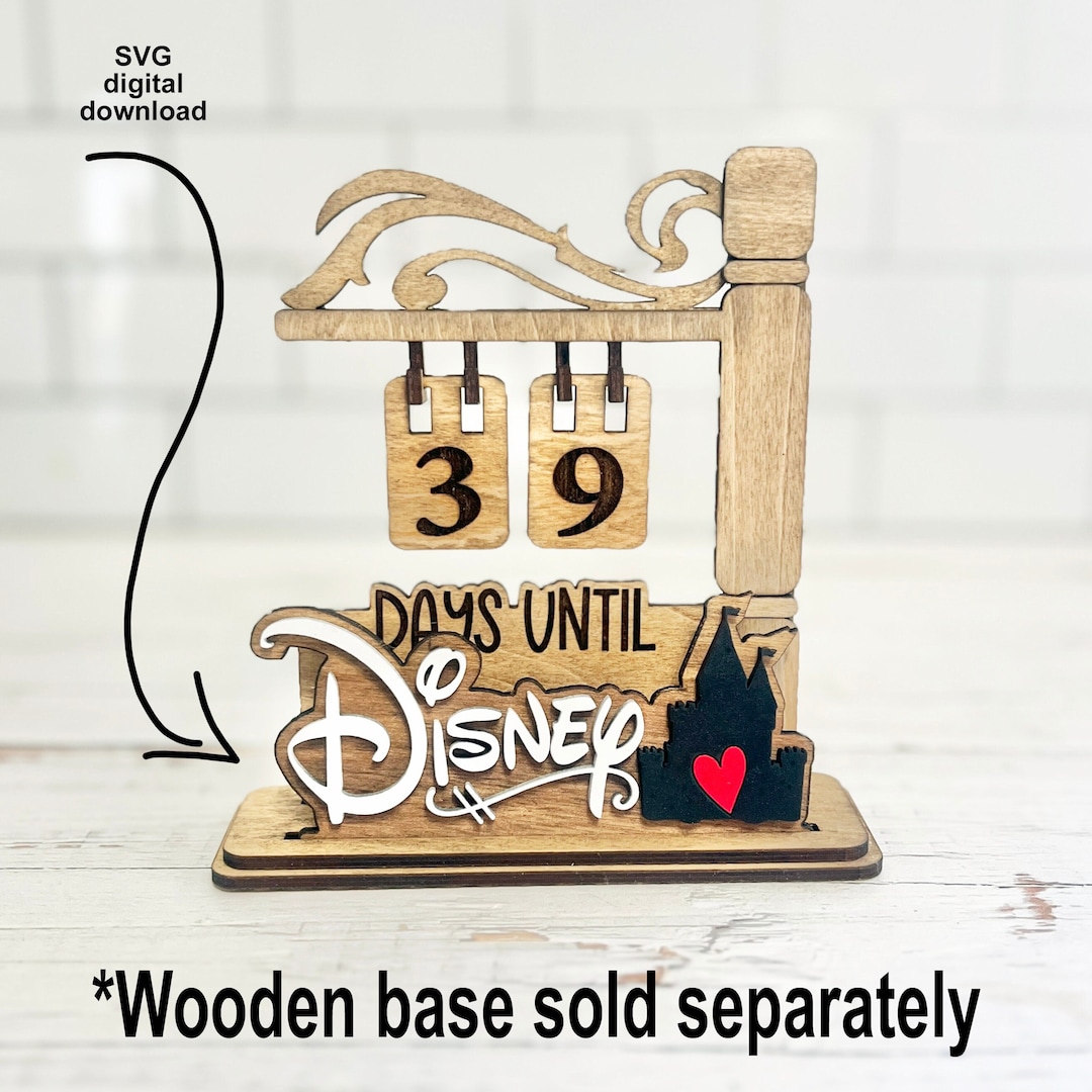 Countdown Plates Vacation Disney Plate for Interchangeable Countdown the Days, Stand ...