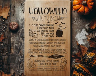 Halloween Witch's Brew Recipe SVG: Cutting Board Engraving, Canister Vinyl (Digital Download)