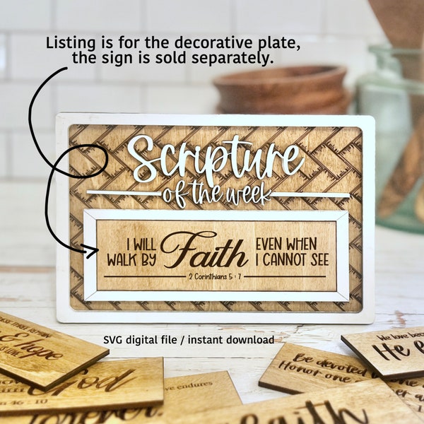 Scripture of the week interchangeable decorative plate (sign sold separately), Church, Worship, God, religious, faith, bible