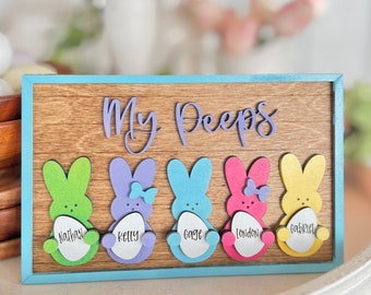 My Peeps, personalized sign also "Our Peeps" available on the file. Easter decor download glowforge, cricut, Silhouette laser cut file SVG