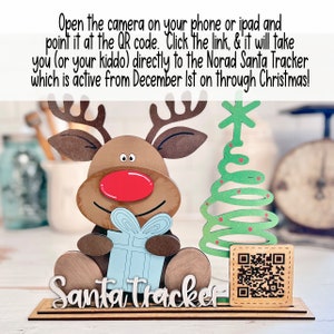 Christmas Santa Tracker QR Code Shelf Sitter Adorable Reindeer - Svg ...