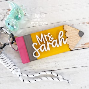 SVG-bestand voor Teacher Appreciation-sleutelhanger: Apple Pencil Design (digitale download)