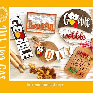 Tiered tray set for Thanksgiving SVG cut file for your laser cutter / glowforge, commercial use 3D digital download