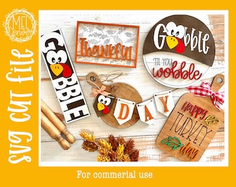 Tiered tray set for Thanksgiving SVG cut file for your laser cutter / glowforge, commercial use 3D digital download