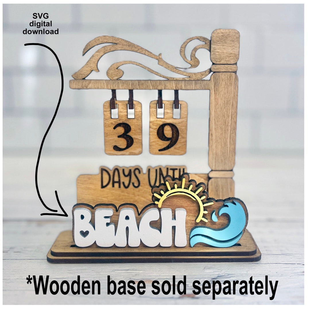 Countdown Plates Beach Vacation Plate for Interchangeable Countdown the Days, Stand Sold ...