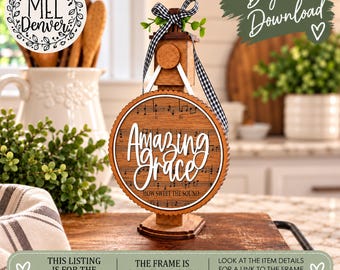Amazing grace insert for Interchangeable pillar frame, frame sold separately - digital download, laser ready