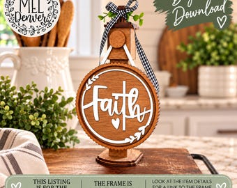 Faith insert for Interchangeable pillar frame, frame sold separately - digital download, laser ready