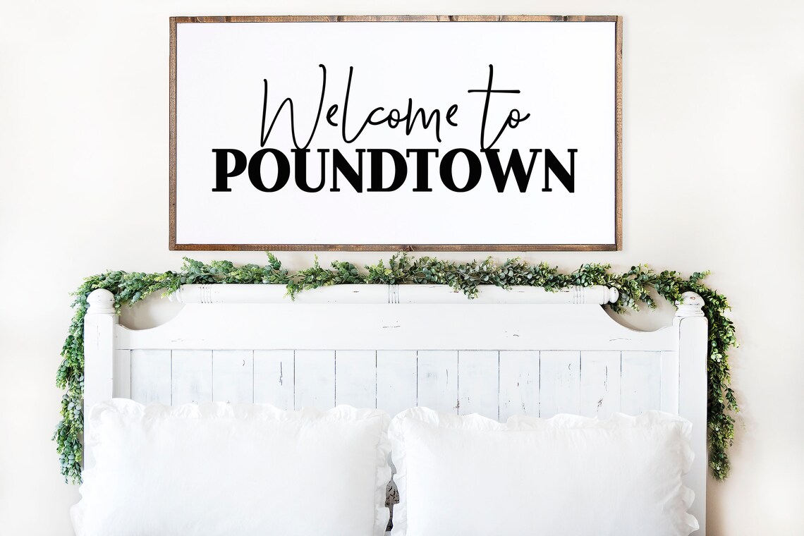 to Poundtown Farmhouse Above Bed Couples Sign Etsy