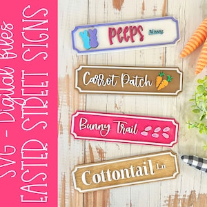 Lapin de Pâques / Carotte Patch / Plaques de rue du plateau à plusieurs niveaux en queue de coton svg fichiers découpés pour laser / Coupe Glowforge testée en 3D