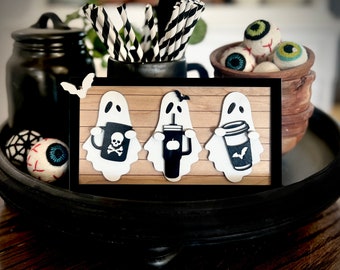 Halloween Ghosts Coffee Bar Tiered Tray Decor - SVG File (Digital Download)