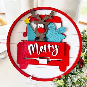 DIGITAL DOWNLOAD Christmas trck sign loaded with goodies, Christmas sign / Santa / decor, glowforge,  cut file SVG 3D signs