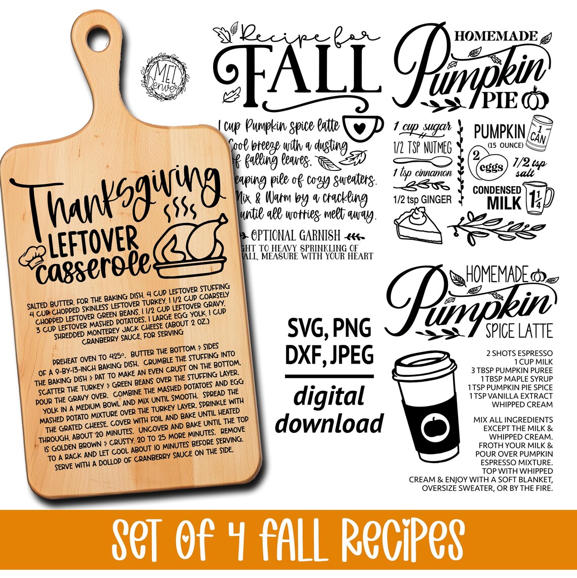 Fall Thanksgiving Recipe Bundle, Recipe for Fall, Thanksgiving ...