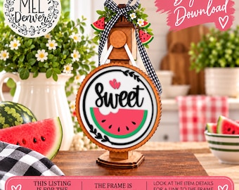 Watermelon sweet summer insert for Interchangeable pillar frame, frame sold separately - digital download, laser ready